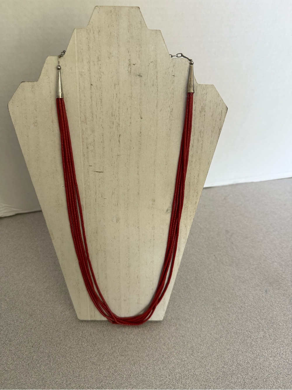 Vintage Red Coral Multi-Strand Beaded Necklace - Unbranded.